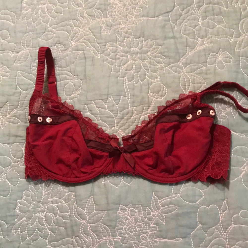 Rouge Lacy Bra by Well, a French lingerie maker